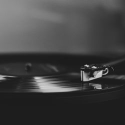 Close-up of turntable