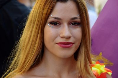 Close-up portrait of young woman