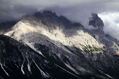 Scenic view of snow covered mountains