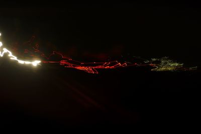 Illuminated lights at night