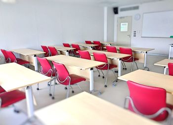 Full frame shot of empty chairs