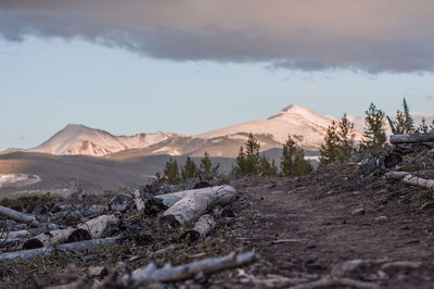 Scenic view of mountain range