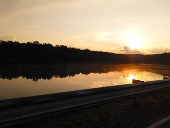 Sunset over lake