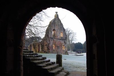 View of temple against clear sky