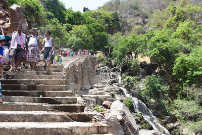 People walking on stairs