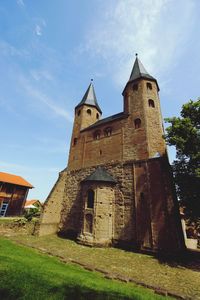 Low angle view of built structure against sky
