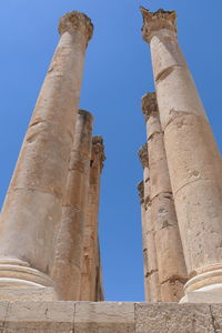 Greek columns of temple ruin in jerash