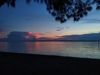 Scenic view of sea against sky at sunset