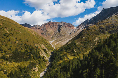 Panoramic view of mountains against sky