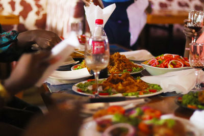 Close-up of food on table