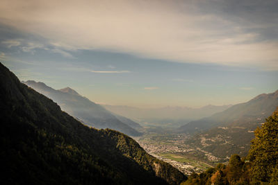 Scenic view of mountains against sky