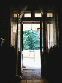 View of house through window