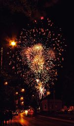 Firework display at night