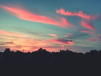 Silhouette of trees at sunset