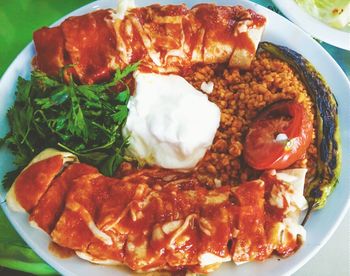 Close-up of served food