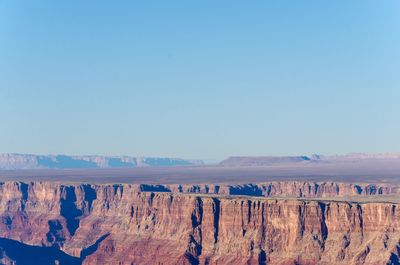 Panoramic view of landscape against clear blue sky