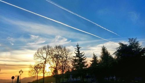 Low angle view of sky at sunset