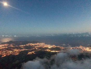 Aerial view of cityscape against sky