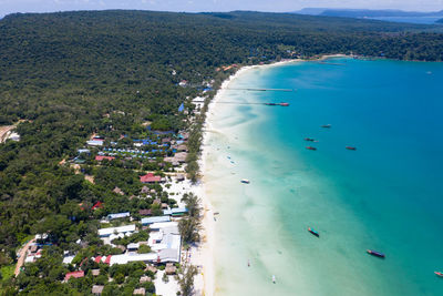 High angle view of beach