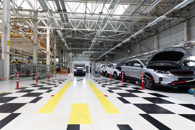 Interior of car manufacturing factory