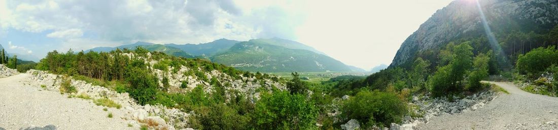 Scenic view of mountains against sky