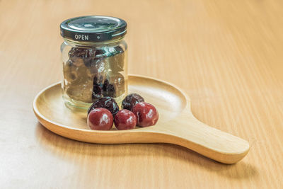 Close-up of fruits on table