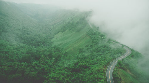 High angle view of road on mountain