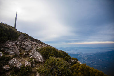 Scenic view of mountains against sky