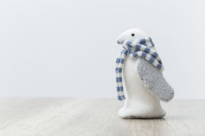 Close-up of stuffed toy against white background