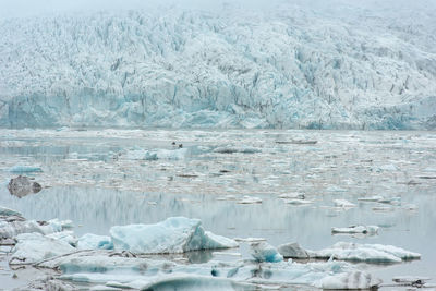 Scenic view of frozen lake