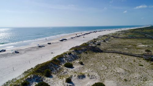Scenic view of beach against sky