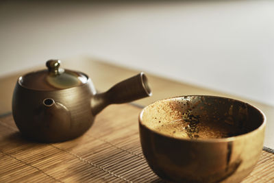 Close-up of coffee on table