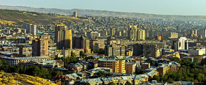 Panorama of yerevan in armenia - one of the oldest cities in the world.