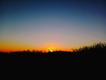 Silhouette of landscape at sunset