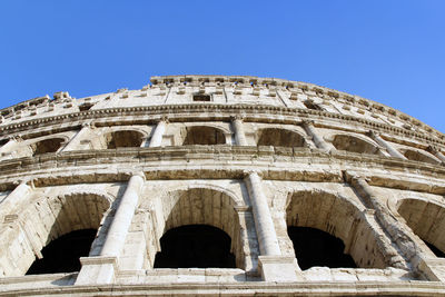 Low angle view of historical building against clear sky