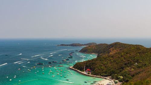 High angle view of beach against sky