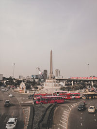 Traffic on road in city