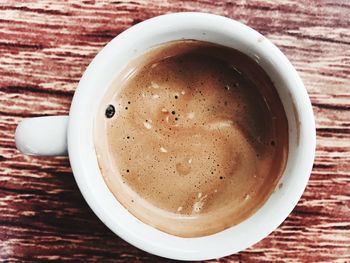 High angle view of coffee on table