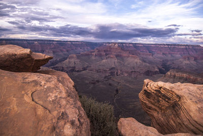 Scenic view of rocky mountains