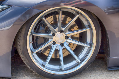 Close-up of a car wheel