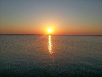 Scenic view of sea at sunset