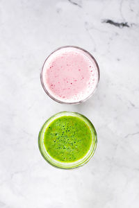 High angle view of drink on glass