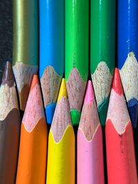 Close-up of multi colored pencils