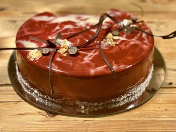 Close-up of cake on table