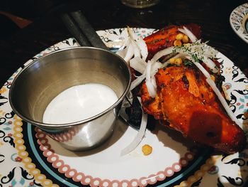 Close-up of bread in plate