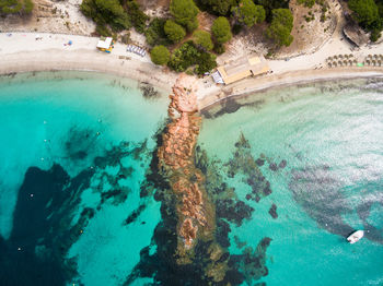 Aerial view of beach and sea