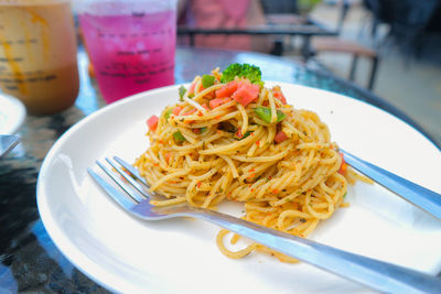 Close-up of food in plate