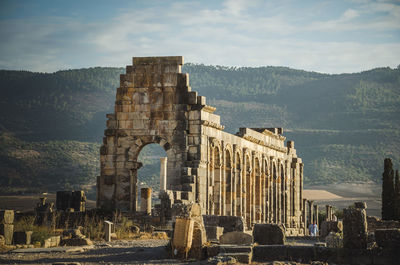 View of old ruin building against sky