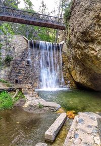 Scenic view of waterfall