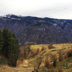 Scenic view of mountains against sky